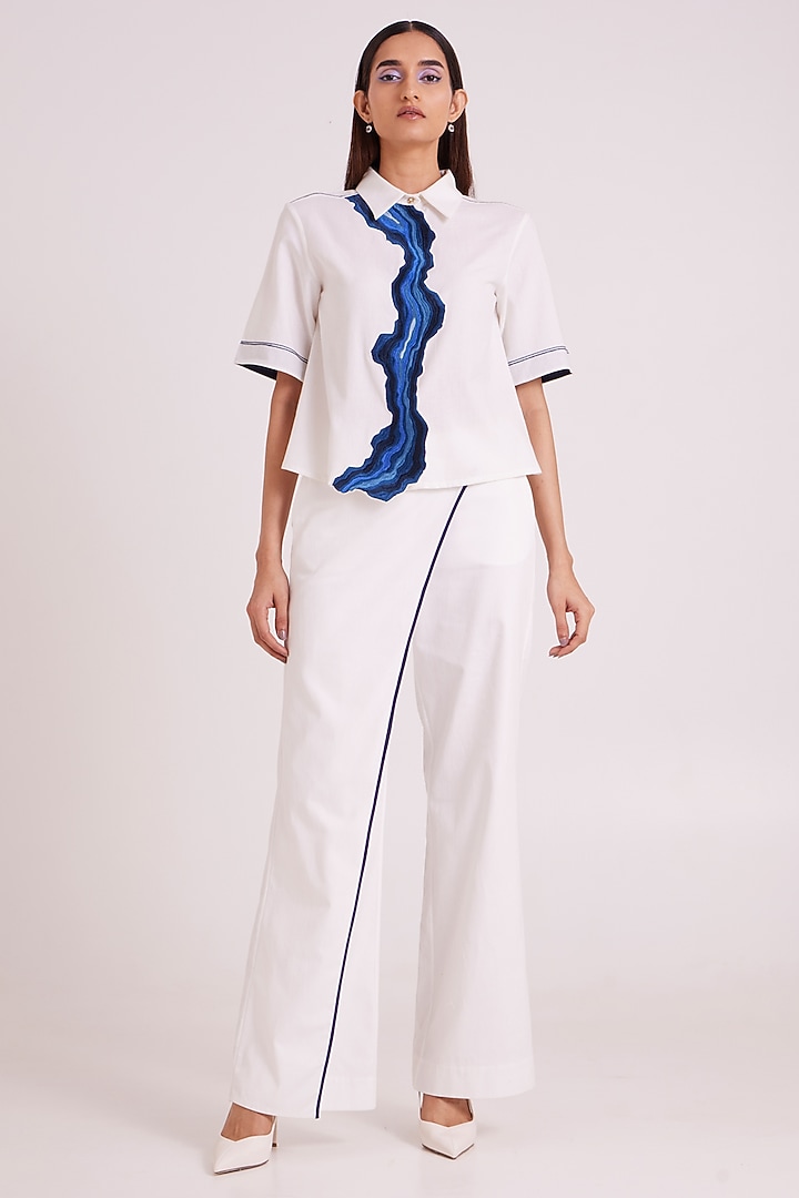 Ivory Handloom Cotton Co-Ord Set by MADDER MUCH at Pernia's Pop Up Shop