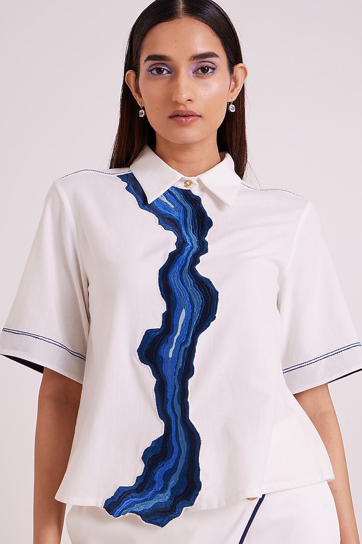Ivory Handloom Cotton Co-Ord Set by MADDER MUCH at Pernia's Pop Up Shop