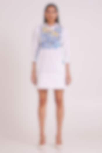 Ivory Poplin Cotton Vacation Dress With Bib by MADDER MUCH at Pernia's Pop Up Shop