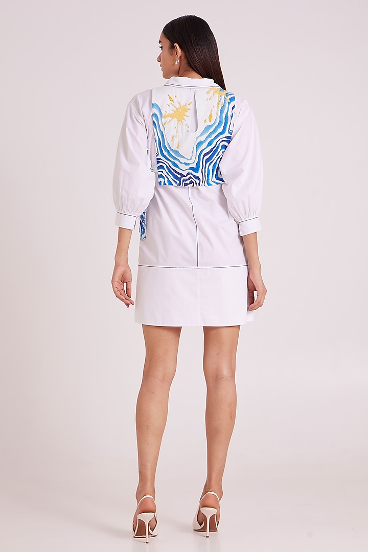 Ivory Poplin Cotton Vacation Dress With Bib by MADDER MUCH at Pernia's Pop Up Shop