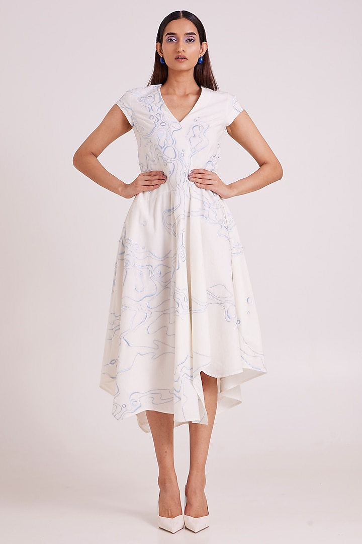 Ivory Handloom Cotton Vacation Dress by MADDER MUCH at Pernia's Pop Up Shop