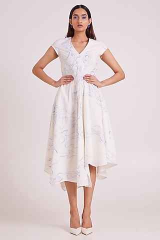 Ivory Handloom Cotton Dress by MADDER MUCH
