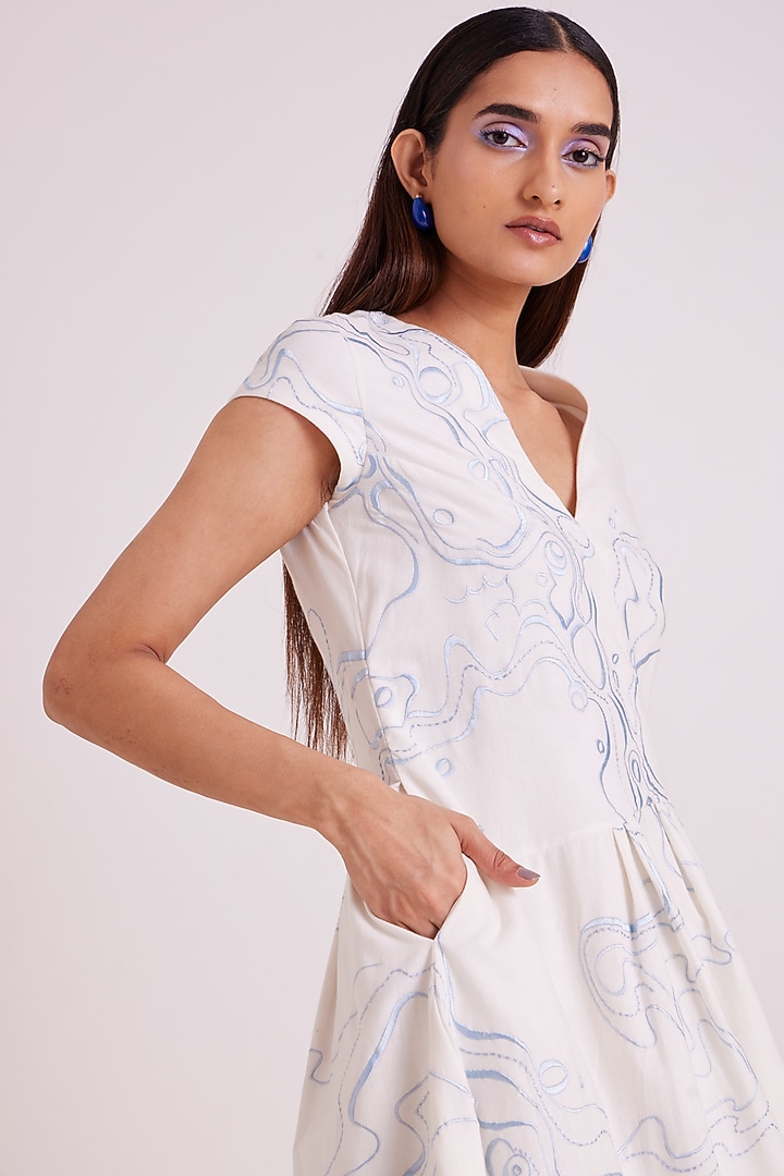 Ivory Handloom Cotton Vacation Dress by MADDER MUCH at Pernia's Pop Up Shop