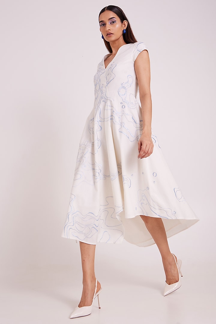 Ivory Handloom Cotton Vacation Dress by MADDER MUCH at Pernia's Pop Up Shop