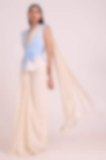 Ivory Handloom Chanderi Silk Wedding Saree by MADDER MUCH at Pernia's Pop Up Shop