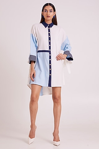 Multi-Colored Handloom Cotton Dress by MADDER MUCH