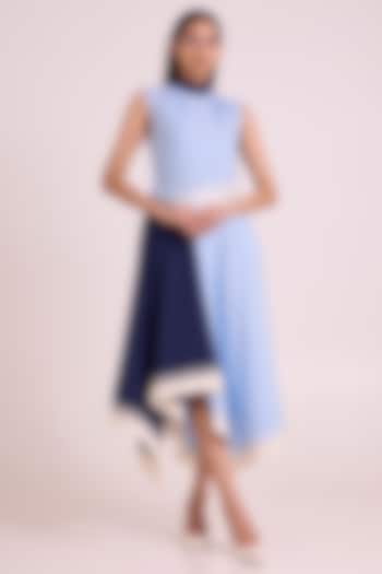 Ice Blue Handloom Cotton Vacation Dress by MADDER MUCH at Pernia's Pop Up Shop