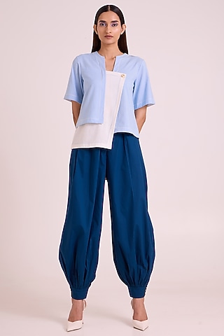 Blue Poplin Pant Set by MADDER MUCH