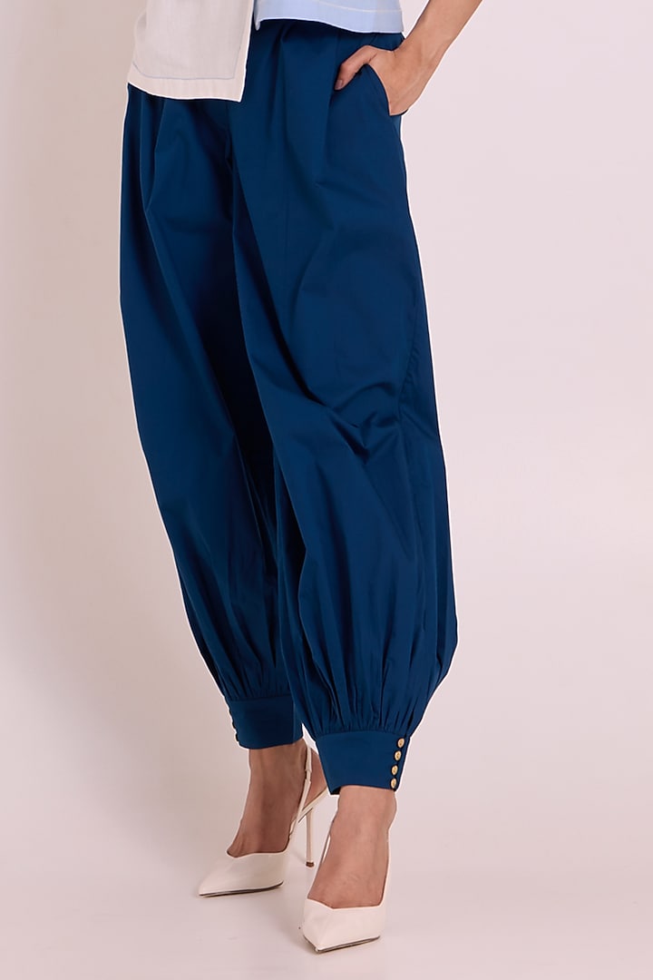 Blue Poplin Pant Set by MADDER MUCH at Pernia's Pop Up Shop