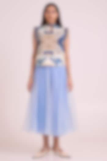 Ice Blue Organza Skirt Set by MADDER MUCH at Pernia's Pop Up Shop