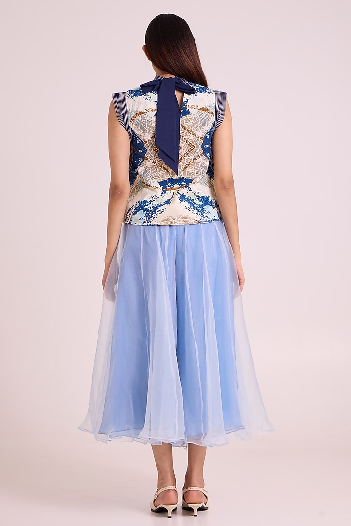 Ice Blue Organza Skirt Set by MADDER MUCH at Pernia's Pop Up Shop