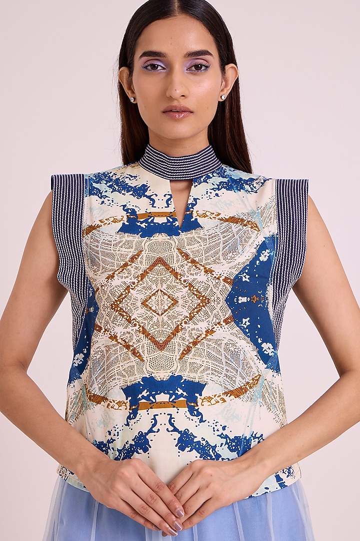 Ice Blue Organza Skirt Set by MADDER MUCH at Pernia's Pop Up Shop