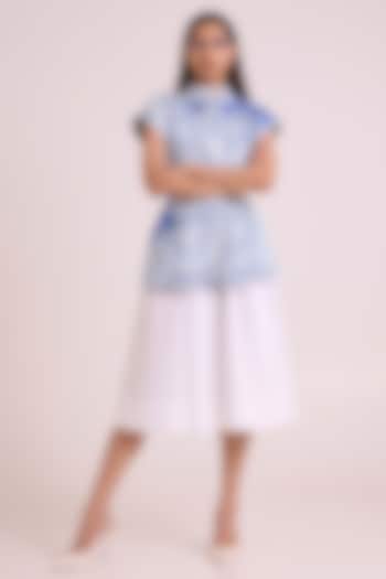 Ivory Poplin Cotton & Denim Jacket Vacation Dress by MADDER MUCH at Pernia's Pop Up Shop