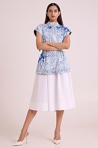 Ivory Poplin Cotton & Denim Jacket Dress by MADDER MUCH