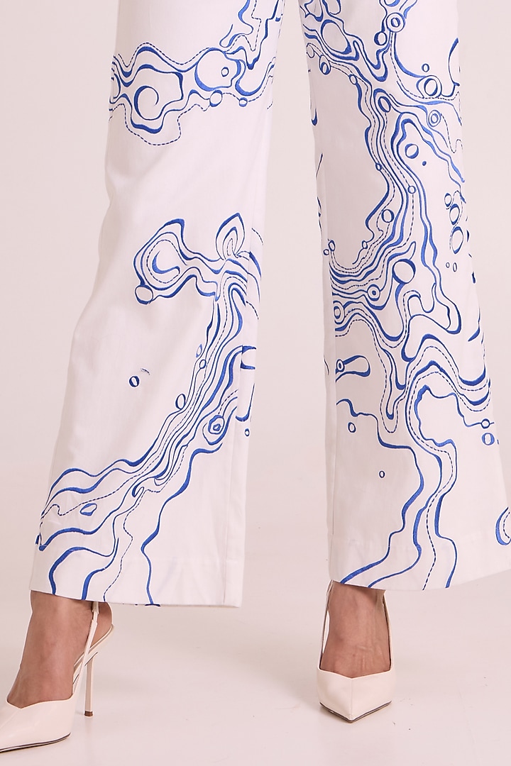 Electric Blue Handloom Chanderi Co-Ord Set by MADDER MUCH at Pernia's Pop Up Shop