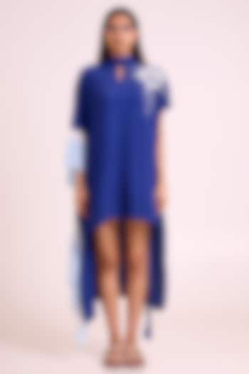 Electric Blue Natural Crepe Kaftan by MADDER MUCH at Pernia's Pop Up Shop