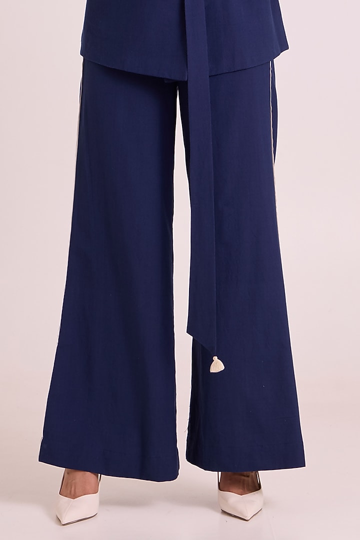 Indigo Handloom Cotton Blazer Set by MADDER MUCH at Pernia's Pop Up Shop