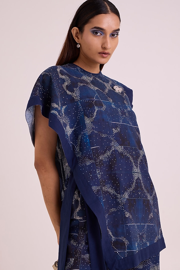 Indigo Linen Kaftan Set by MADDER MUCH at Pernia's Pop Up Shop