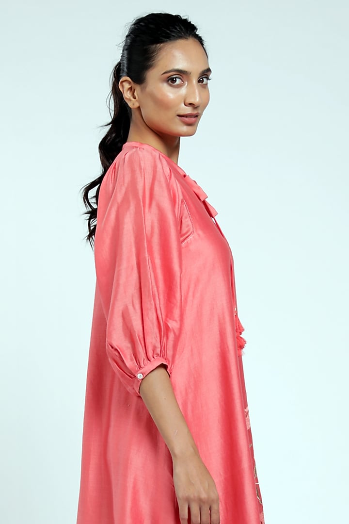 Coral Embroidered Vacation Dress by MADDER MUCH at Pernia's Pop Up Shop