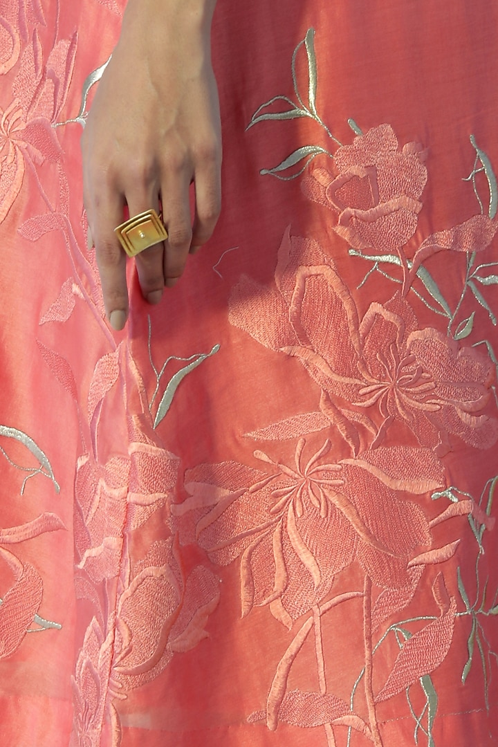 Coral Embroidered Vacation Dress by MADDER MUCH at Pernia's Pop Up Shop