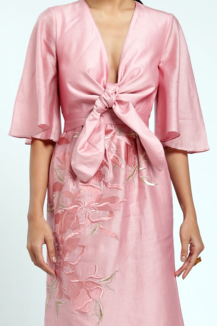 Old Rose Embroidered Vacation Dress by MADDER MUCH at Pernia's Pop Up Shop