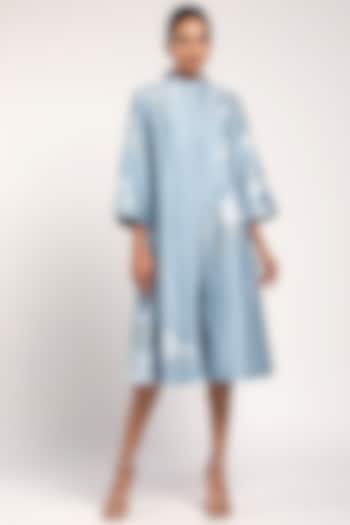 Sea Blue Embroidered Jacket Vacation Dress by MADDER MUCH at Pernia's Pop Up Shop