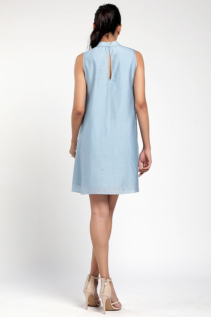 Sea Blue Embroidered Jacket Vacation Dress by MADDER MUCH at Pernia's Pop Up Shop