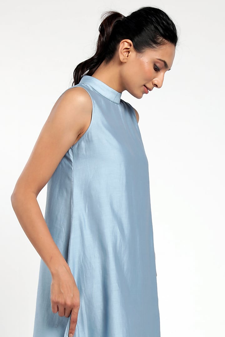Sea Blue Embroidered Jacket Vacation Dress by MADDER MUCH at Pernia's Pop Up Shop