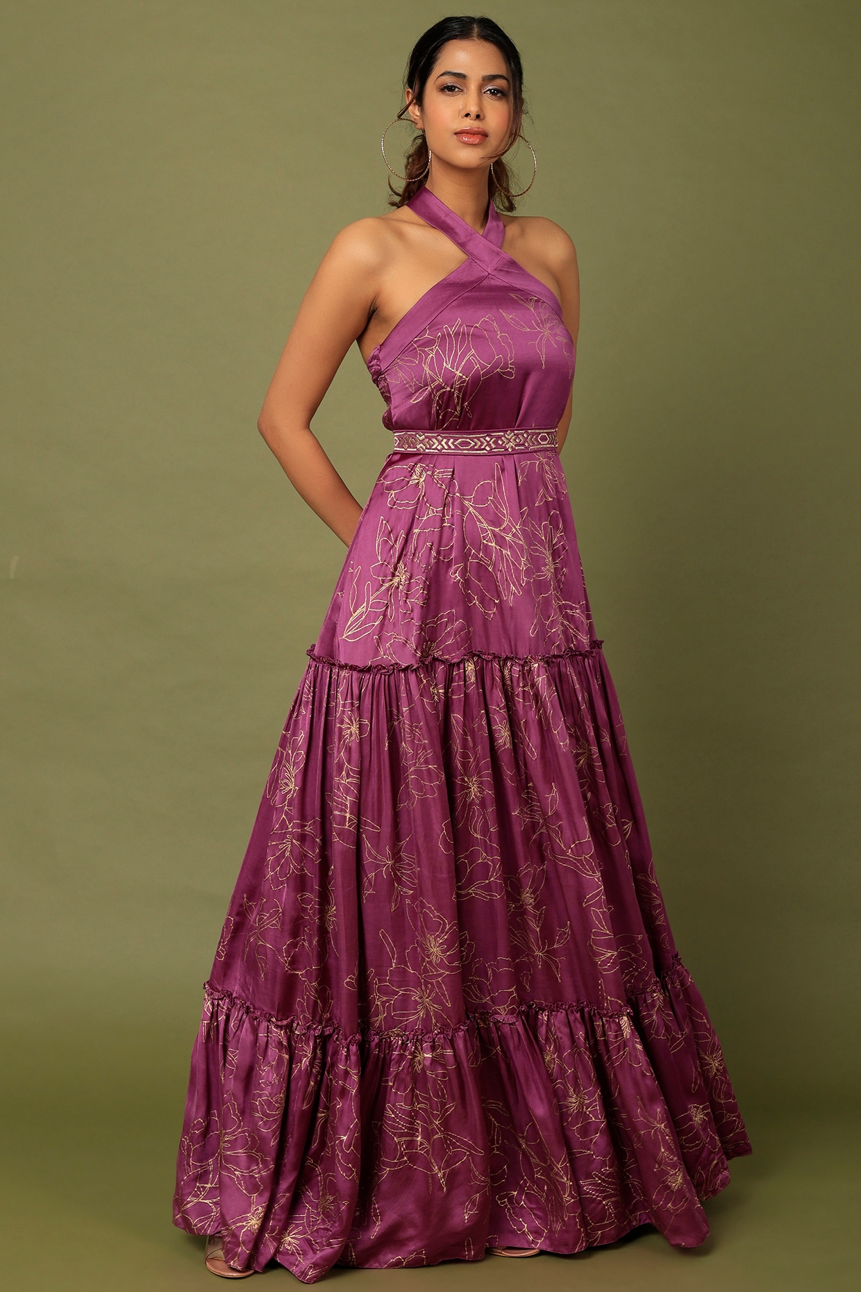 Purple Modal Cupro Maxi Dress