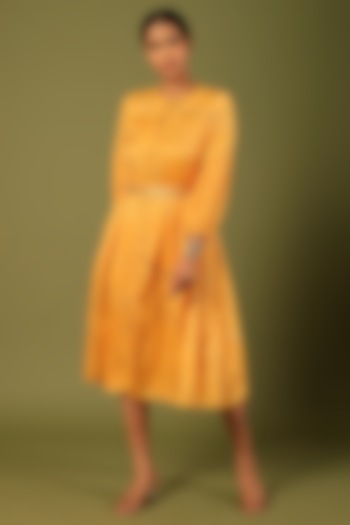 Mustard Printed Dress by MADDER MUCH