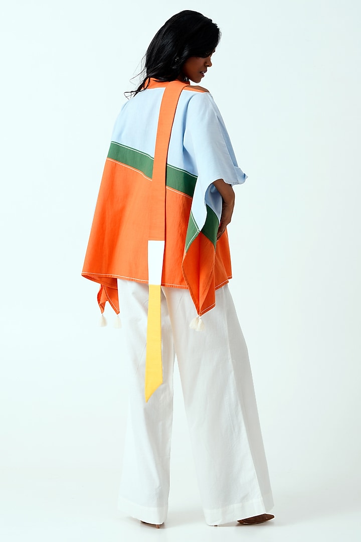 Multi-Colored Handloom Cotton Oversized Top by MADDER MUCH at Pernia's Pop Up Shop