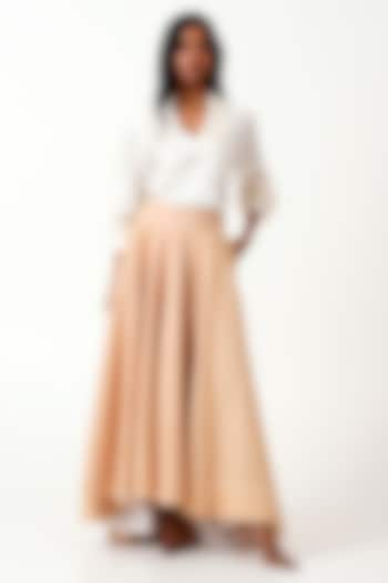 Latte-Colored Handloom Cotton Skirt Set by MADDER MUCH at Pernia's Pop Up Shop