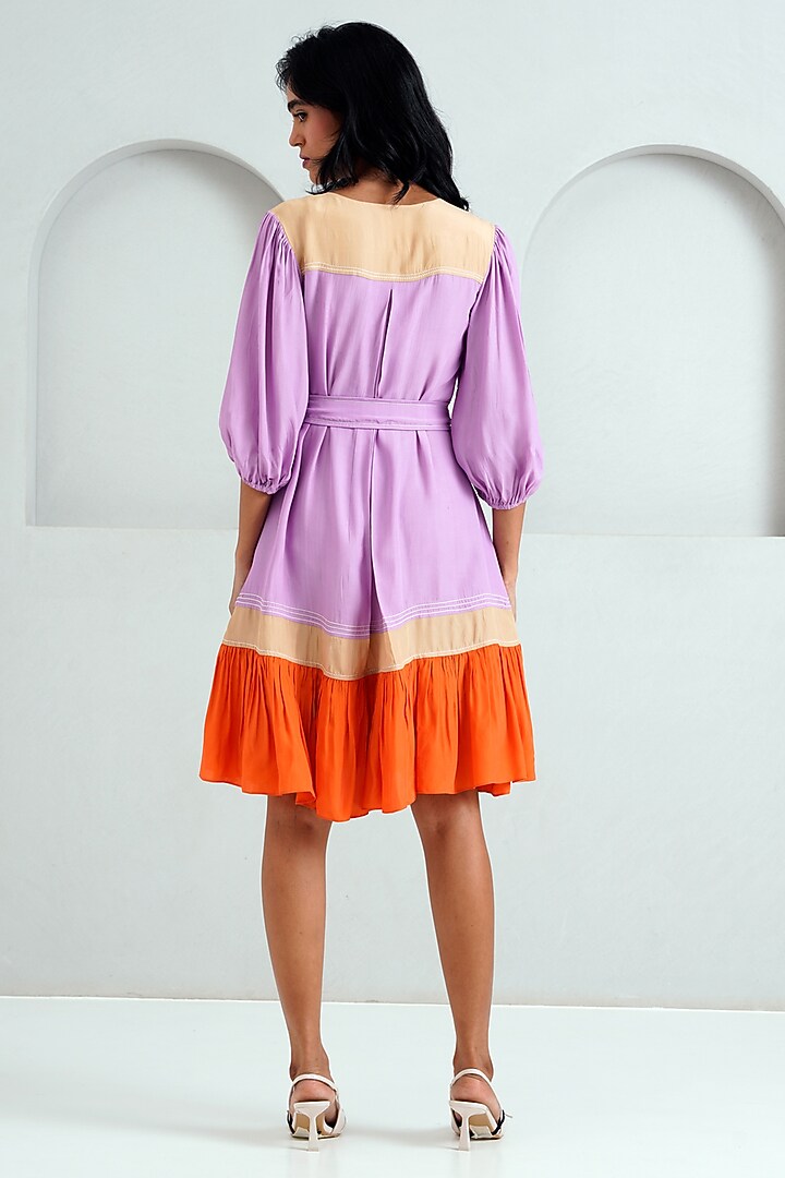 Multi-Colored Italian Crepe Hand Embroidered Summer Dress by MADDER MUCH at Pernia's Pop Up Shop