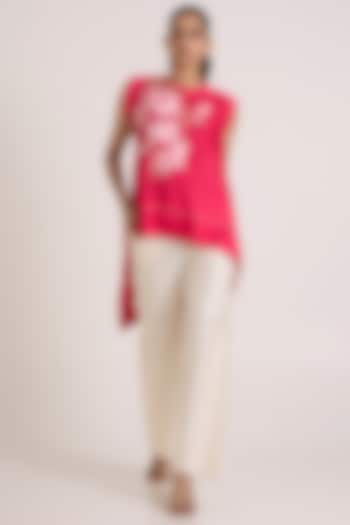 Pink & White Premium Luxe Linen Satin Co-Ord Set by MADDER MUCH at Pernia's Pop Up Shop