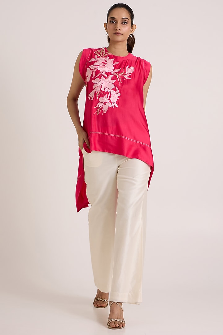 Pink & White Premium Luxe Linen Satin Co-Ord Set by MADDER MUCH at Pernia's Pop Up Shop