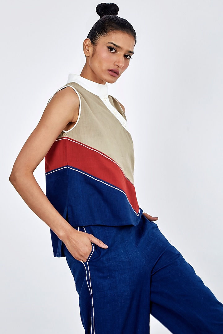 Multi-Colored Handloom Cotton Co-Ord Set by MADDER MUCH at Pernia's Pop Up Shop