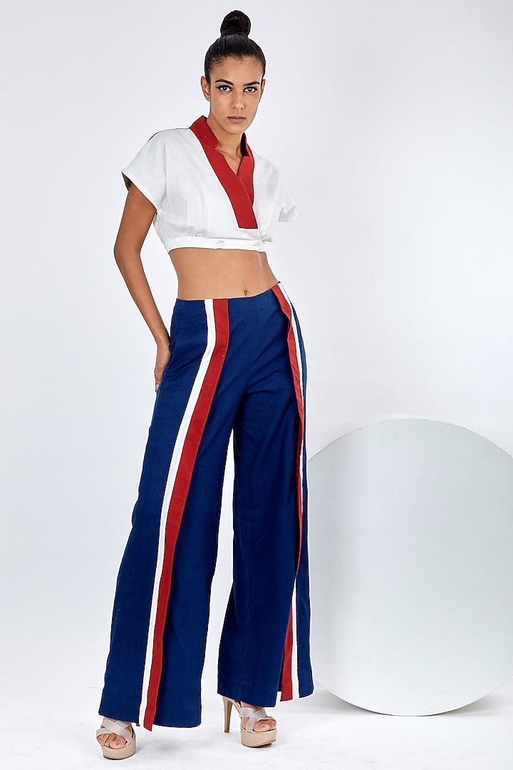 Indigo Blue Handloom Cotton Co-Ord Set by MADDER MUCH at Pernia's Pop Up Shop