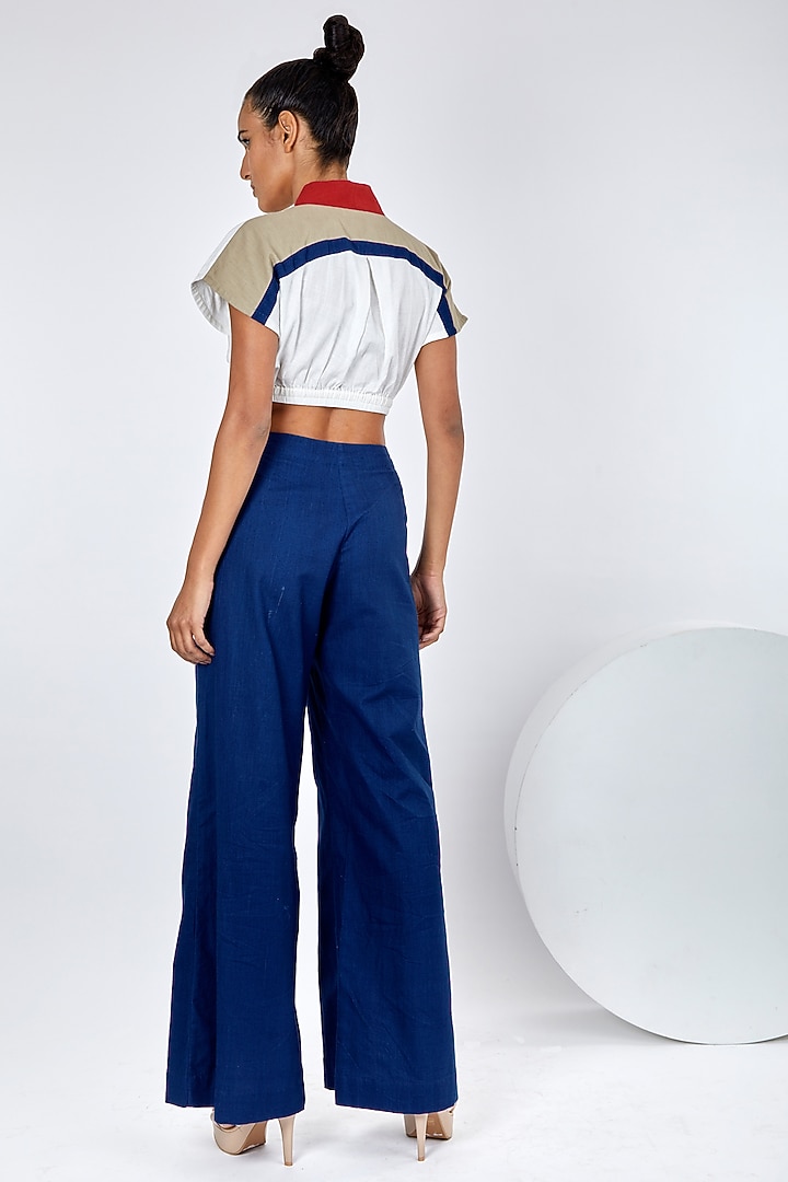 Indigo Blue Handloom Cotton Co-Ord Set by MADDER MUCH at Pernia's Pop Up Shop