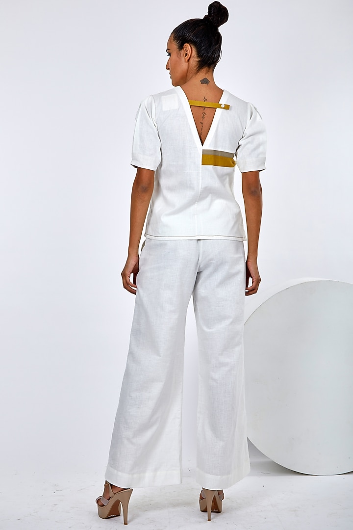 White Handloom Cotton Co-Ord Set by MADDER MUCH at Pernia's Pop Up Shop