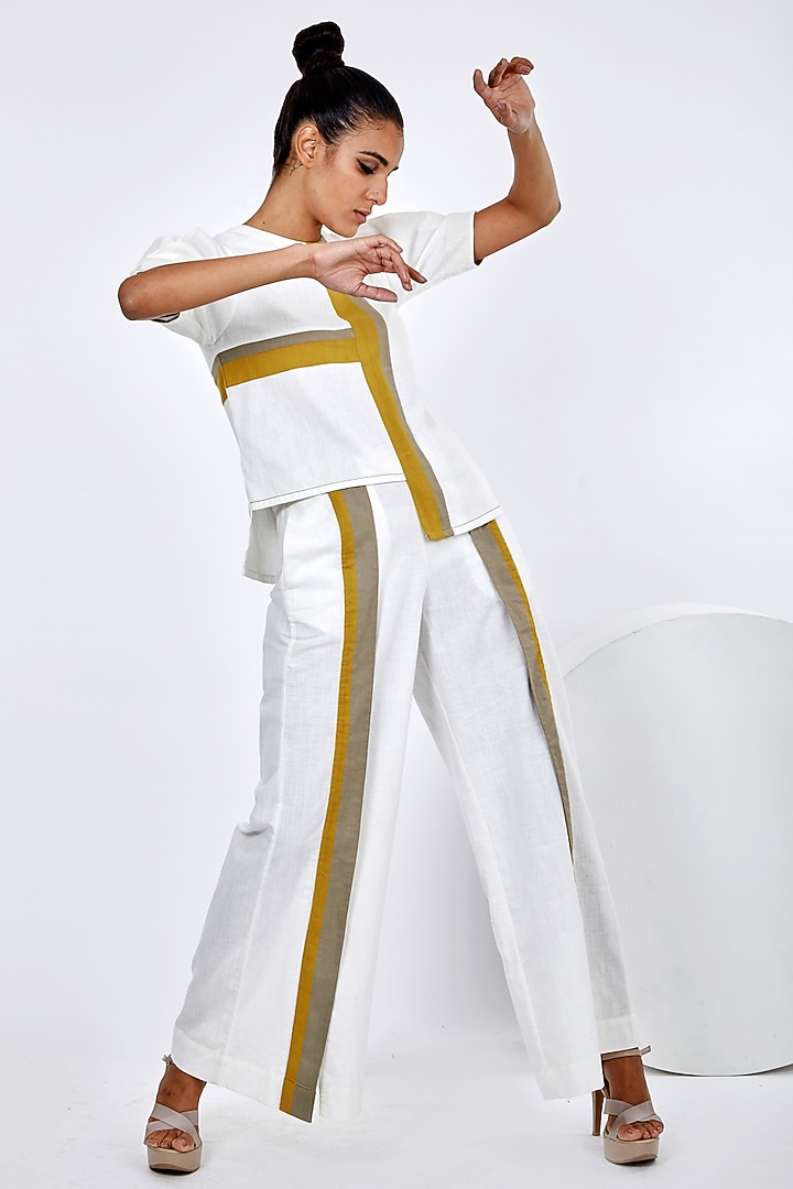 White Handloom Cotton Co-Ord Set by MADDER MUCH at Pernia's Pop Up Shop