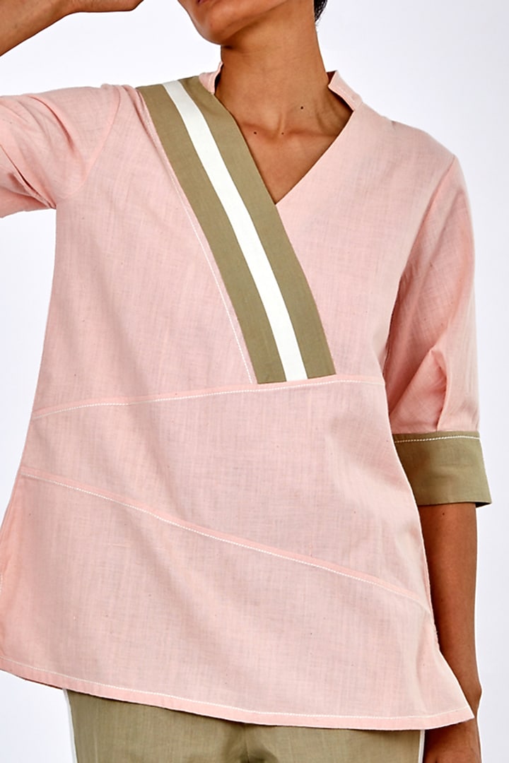 Pink Handloom Cotton Co-Ord Set by MADDER MUCH at Pernia's Pop Up Shop