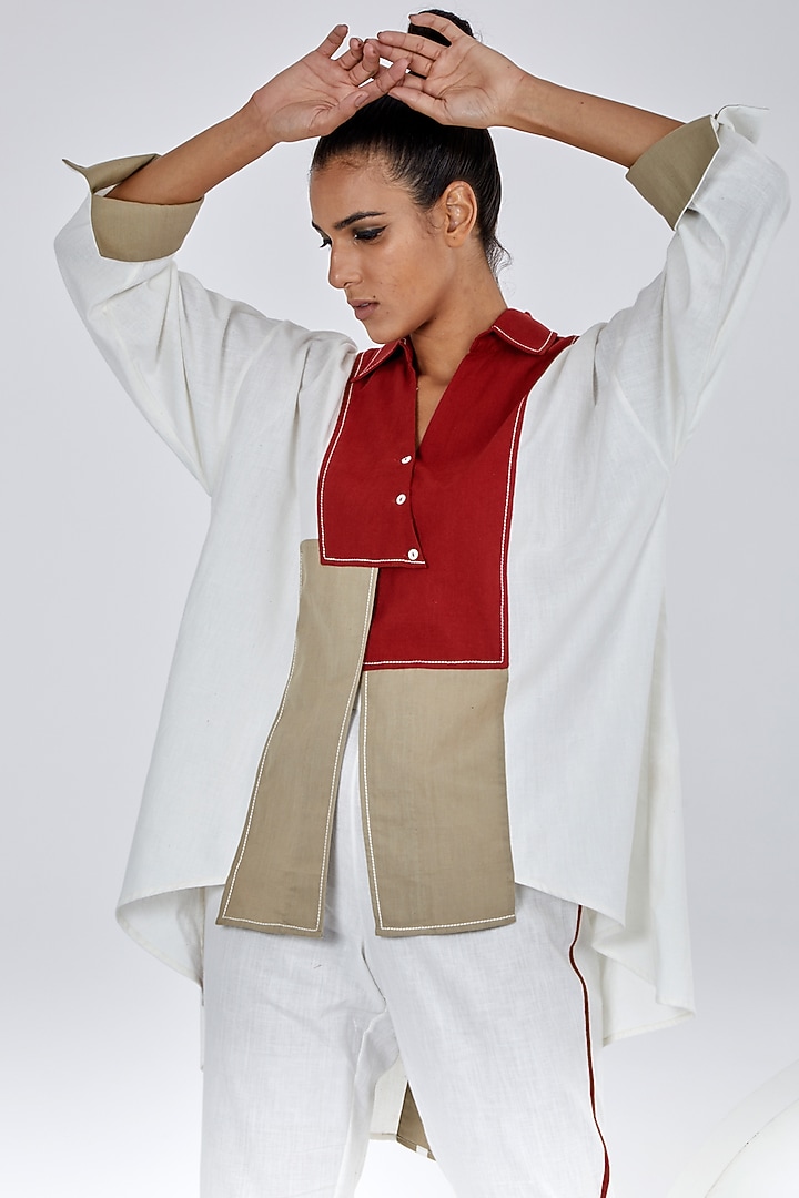 Multi-Colored Handloom Cotton Co-Ord Set by MADDER MUCH at Pernia's Pop Up Shop