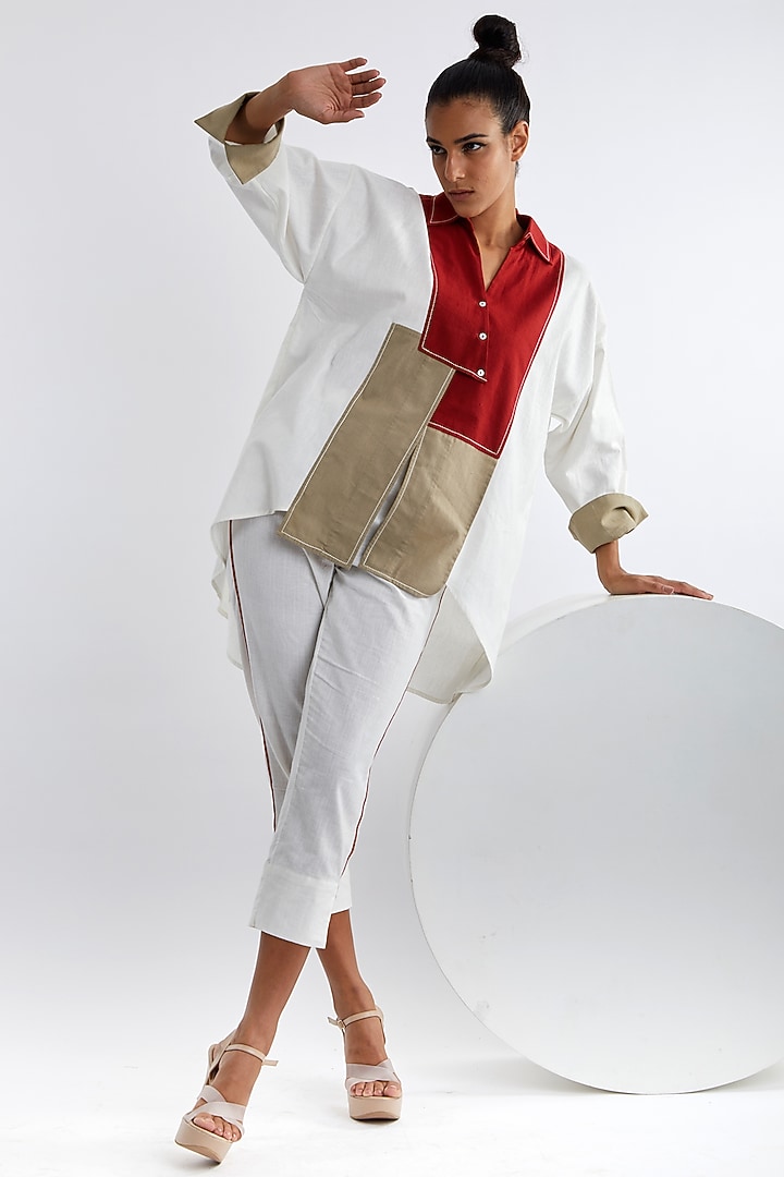 Multi-Colored Handloom Cotton Co-Ord Set by MADDER MUCH at Pernia's Pop Up Shop