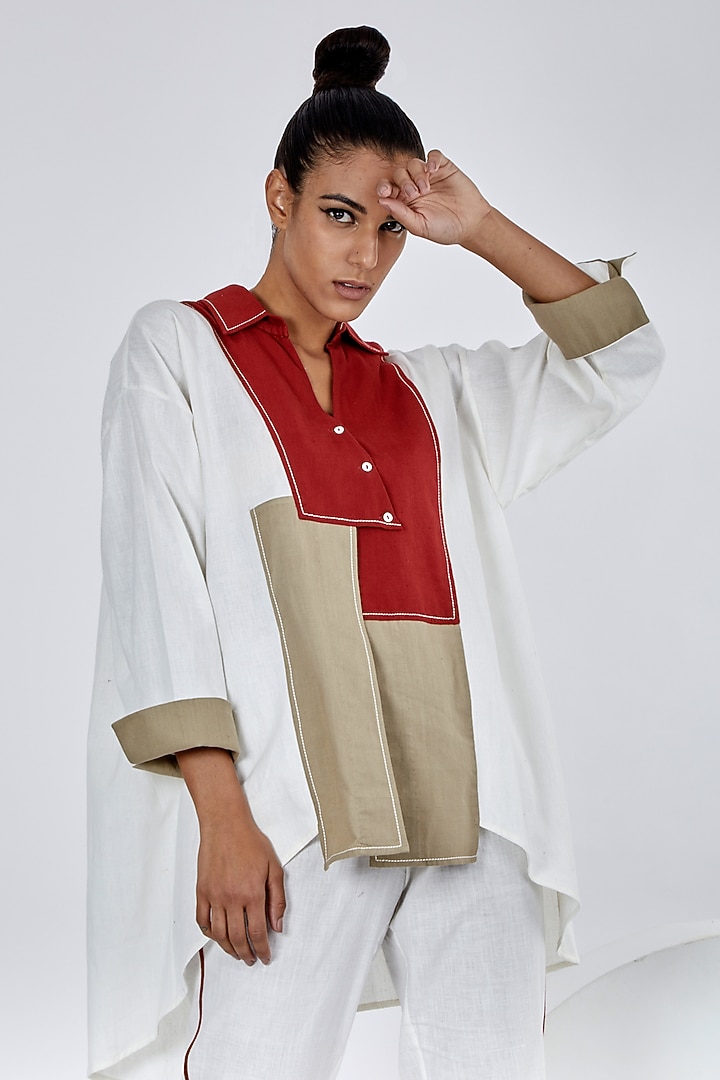 Multi-Colored Handloom Cotton Co-Ord Set by MADDER MUCH at Pernia's Pop Up Shop