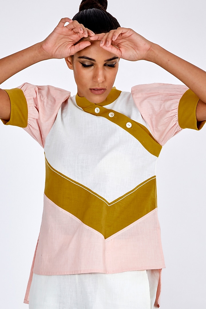 Multi-Colored Handloom Cotton Co-Ord Set by MADDER MUCH at Pernia's Pop Up Shop