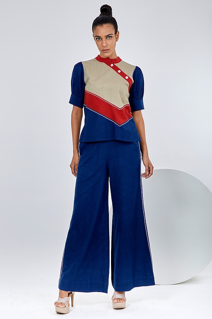 Multi-Colored Handloom Cotton Co-Ord Set by MADDER MUCH at Pernia's Pop Up Shop