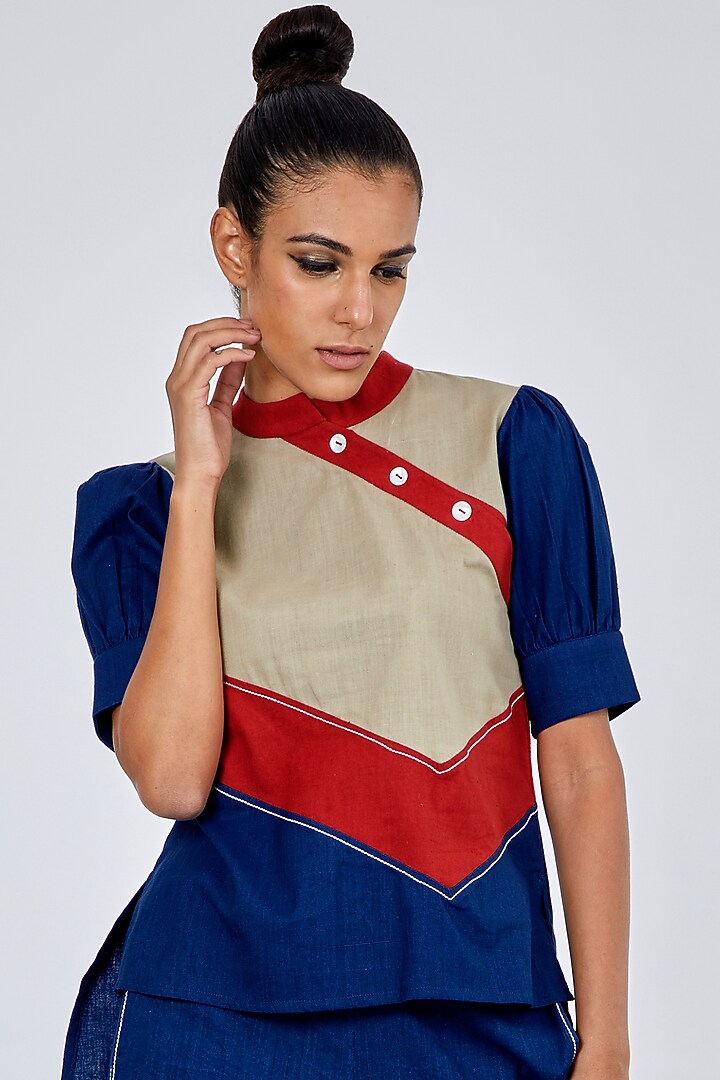 Multi-Colored Handloom Cotton Co-Ord Set by MADDER MUCH at Pernia's Pop Up Shop