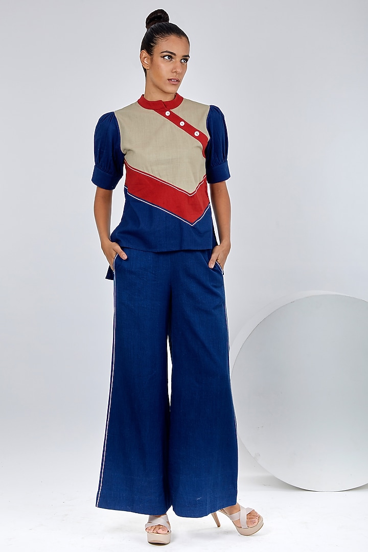 Multi-Colored Handloom Cotton Co-Ord Set by MADDER MUCH at Pernia's Pop Up Shop