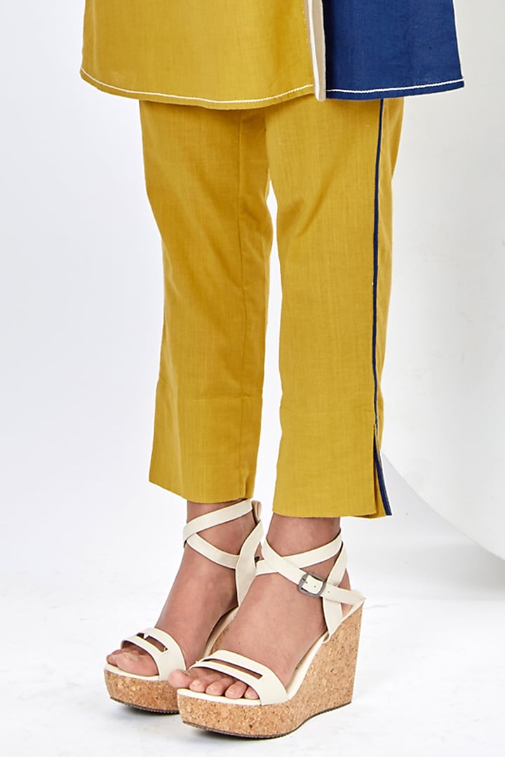 Ochre Yellow Handloom Cotton Co-Ord Set by MADDER MUCH at Pernia's Pop Up Shop
