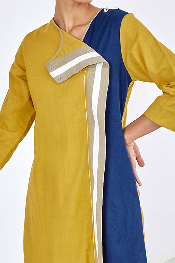 Ochre Yellow Handloom Cotton Co-Ord Set by MADDER MUCH at Pernia's Pop Up Shop